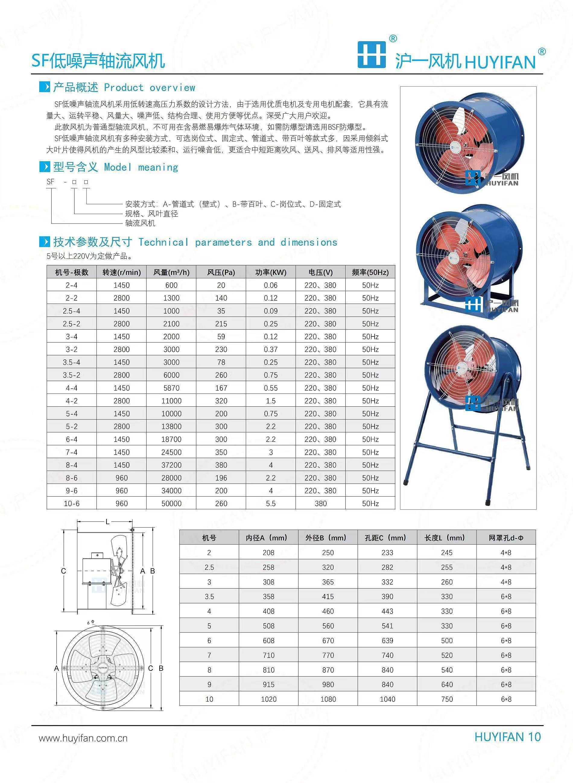 轴流风机 SF管道式工业通风机 车间除尘排烟
